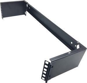 Jingchengmei 2U 19-inch Hinged Wall Mount Patch Panel Bracket- 6-inch Deep Foldable Horizontal Rack for 19" Networking Equipments (JCM-HWMB2U)