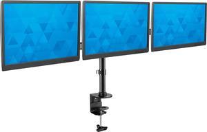 Mount-It! Triple Monitor Mount 3 Screen Desk Stand for LCD Computer Monitors for 19 20 22 23 24 27 Inch Monitors VESA 75 and 100 Compatible Full Motion, 54 lbs Capacity (MI-1753),Black