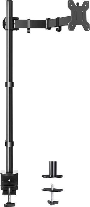 HUANUO Single Monitor Stand Desk Mount, Extra Tall 39 Inch Fully Adjustable Stand for 13-32 Inch LCD Screen, Ultra Wide Screens up to 35 inches, Holds up to 22lbs with C Clamp/Grommet Mounting Base