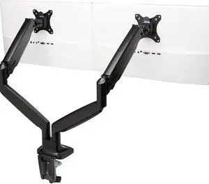 Kensington Dual Monitor Mount with Vesa Mount, Adjustable Gas Spring Dual Monitor Arm, SmartFit® One-Touch C-Clamp Monitor Stand for 2 Monitors Up to 34 Inches, 19.8lbs - Black (K59601WW)