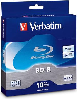 Verbatim BD-R 25GB 16X Blu-ray Recordable Media Disc - 10 Pack Spindle