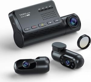 3 Channel Dash Cam Front and Rear Inside, 1440P+1080P+1080P Triple Car Camera, Built in WiFi GPS Car Dashboard Camera Recorder, 24 Hour Parking Mode, IR Night Vision for Uber Taxi Driver (A139)