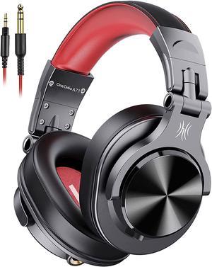 OneOdio A71 Wired Over Ear Headphones, Studio Headphones with SharePort, Professional Monitor Recording & Mixing Foldable Headphones with Stereo Sound for Electric Drum Keyboard Guitar Amp (Red)