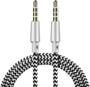 3.5mm 4 Pole Aux Cable 4 position Stereo Mic Audio MM Wire Gold Plated 5Ft
