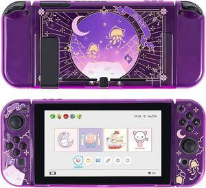 GeekShare Soft TPU Protective Case Slim Cover Case Compatible with Nintendo Switch and Joy Con - Shock-Absorption and Anti-Scratch -Jellyfish Cat