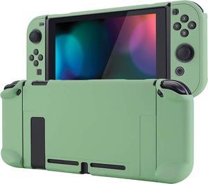 eXtremeRate PlayVital Back Cover for Nintendo Switch Console, NS Joycon Handheld Controller Separable Protector Hard Shell, Customized Dockable Protective Case for Nintendo Switch - Matcha Green