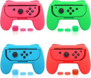 FASTSNAIL 4 Pack Grips Kit Compatible with Nintendo Switch/Switch OLED Animal Crossing for Joy-Con, Wear-Resistant Grip Controller for Joy-con & OLED Model for Joycon with 12 Thumb Grip