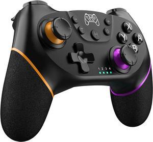 Wireless Pro Controller Compatible for Nintendo Switch Sefitopher Bluetooth Gamepad Joypad,PC Wired Controller Supports Gyro Axis Turbo and Dual Vibration (Orange & Purple)