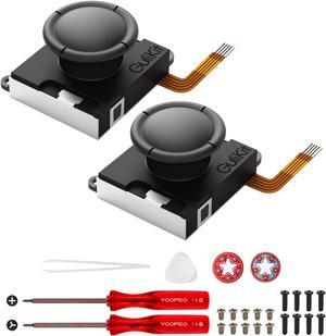 GuliKit Switch Joystick Replacement(Latest Batch), No Drift, ThumbStick for Switch Joycon Controller&Switch OLED/Switch Lite(2 Pairs),Left/Right Hall Sensor Joystick Repair Kit/Tools,Thumbstick Caps