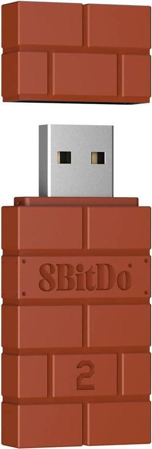 8BitDo Wireless USB Adapter 2 for Switch, Windows, Mac & Steam Deck, Compatible with Xbox Series X & S Controller, Xbox One Bluetooth Controller, Switch Pro and PS5 Controller (Brown)