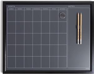 U Brands Magnetic Calendar Chalk Board, 16 x 20 inches, Black Wood Frame, Pencils Included (2518U00-04)