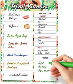 Weekly Meal Planner for Fridge 8x12 - Magnetic Dry Erase Menu White Board | Weekly Menu Magnet Fridge - Weekly Dinner Menu Whiteboard for Fridge - Meal Plan Magnet Grocery Shopping List Reusable Vinyl Weekly Meal Planner for Fridge 8x12 - Magnetic Dry Erase Menu White Board | Weekly Menu Magnet Fridge - Weekly Dinner Menu Whiteboard for Fridge - Meal Plan Magnet Grocery Shopping List Reusable Vinyl