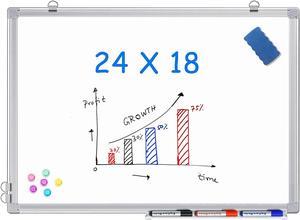 maxtek Whiteboard for Wall Mounted,Magnetic White Board,Lightweight Hanging Whiteboard for Home Office School and Kids (24 x 18, Silver)