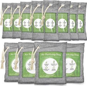 12 Pack Bamboo Charcoal Air Purifying Bag, Activated Charcoal Bags Odor Absorber, Moisture Absorber, Natural Car Air Freshener, Shoe Deodorizer, Odor Eliminators For Home, Pet, Closet (8x50g, 4x200g)