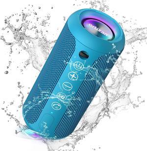 Ortizan Portable Bluetooth Speaker, IPX7 Waterproof Wireless Speaker with 24W Loud Stereo Sound, Outdoor Speakers with Bluetooth 5.0, 30H Playtime,66ft Bluetooth Range,Dual Pairing for Home (Blue)