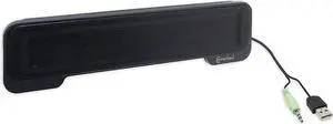Connectland CL-SPK20138 Syba USB Powered Portable Stereo Sound Speaker Bar Black for Laptop Mounts to Laptop Screen