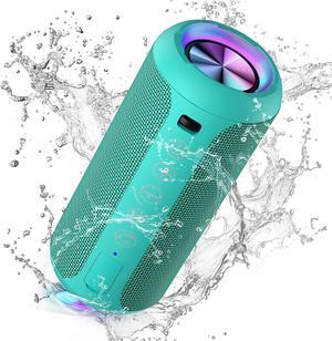 Ortizan Portable Bluetooth Speaker, IPX7 Waterproof Wireless Speaker with 24W Loud Stereo Sound, Outdoor Speakers with Bluetooth 5.0, 30H Playtime,66ft Bluetooth Range,Dual Pairing for Home (Teal)