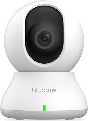 blurams Security Camera, 2K Indoor Camera 360-degree Pet Camera for Home Security w/ Motion Tracking, Phone App, 2-Way Audio, IR Night Vision, Siren, Works with Alexa & Google Assistant,White