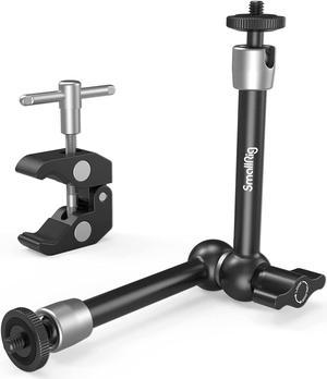 SMALLRIG Clamp w/ 1/4" and 3/8" Thread and 11 Inches Adjustable Friction Power Articulating Magic Arm with 1/4" Thread Screw for LCD Monitor/LED Lights - KBUM2732