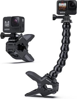 Sametop Jaws Flex Clamp Mount with Adjustable Gooseneck Compatible with GoPro Hero 11, 10, 9, 8, 7, 6, 5, 4, Session, 3+, 3, 2, 1, Max, Hero (2018), Fusion, DJI Osmo Action Cameras