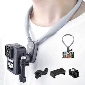 TELESIN Magnetic POV Neck Selfie Holder with Phone Clip Vertical Mount Kit, Hand Free Video Vlog Necklace Lanyard Body Strap Attachment for GoPro Max Hero Insta360 DJI Action iPhone Android