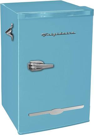 Frigidaire EFR376-BLUE 3.2 Cu Ft Blue Retro Bar Fridge with Side Bottle Opener