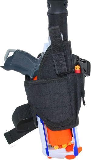 EKIND Adjustable Tactical Leg Holster Compatible for Nerf Elite Series Blaster (Black)