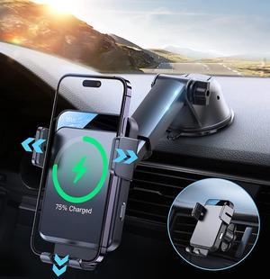 Wireless Car Charger JOYROOM 15W Qi Fast Charging Car Charger Phone Holder Mount AutoClamping Alignment Windshield Dashboard Air Vent Cell Phone Holder for iPhone 13 Pro Max 12 11 Galaxy S22S20