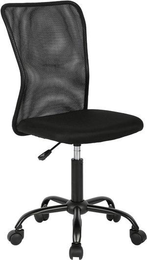 Home Office Chair Desk Executive Task Rolling Swivel Computer Chair with Wheels Armless Small Modern Adjustable Mid Back for Home, Black