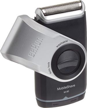 Braun M90 Mobile Shaver for Precision Trimming, Great for Travel, Black/Silver