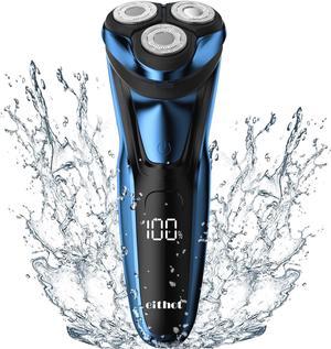 CITHOT Electric Shaver for Men 3D Rechargeable Rotary Shaver Beard Trimmer Wet Dry IPX7 Waterproof Cordless Razor with Pop-up Trimmer,LCD Display and Travel Lock