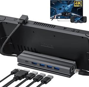  iVANKY ROG Ally Dock, 6-in-1 Hub Docking Station for Steam Deck  & ROG Alloy with HDMI 2.0 4K@60Hz, Gigabit Ethernet, 3 USB-A 3.0 and 100W  Charging USB-C Port Compatible with Valve
