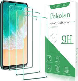 3 Pack Pokolan Screen Protector Compatible for Samsung Galaxy A53 5G A52 5G A52 4G Tempered Glass Supports Fingerprint Reader Case Friendly AntiScratch 9H Hardness Bubble Free