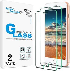 2Pack KATIN Screen Protector for iPhone 8 Plus iPhone 7 Plus iPhone 6S Plus and iPhone 6 Plus Tempered Glass Easy Installation Case Friendly 55inch