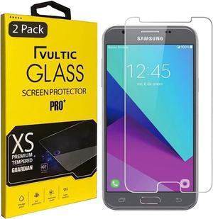 Vultic 2 Pack Screen Protector for Samsung Galaxy J3 Prime Case Friendly Tempered Glass Film Cover