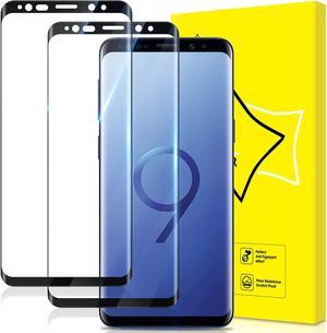 GiiYoon2 PACK Screen Protector for Samsung Galaxy S9 Tempered Glass HD Full Coverage Easy Installation 3D Curved Edge Scratch Resistant 9H Hardness Bubble Free Protective Film