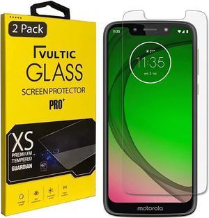 Vultic 2 Pack Screen Protector for Motorola Moto G7 Play Case Friendly Tempered Glass Film Cover