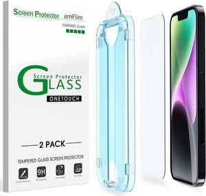amFilm Screen Protector OneTouch for iPhone 14 Plus 6.7" 2022 iPhone 13 Pro Max 6.7" 2021 with Easy Installation Kit, Full Coverage Case Friendly, Tempered Glass, 2 Pack