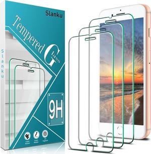 3PACK Slanku For iPhone 8 Plus 7S Plus 6S Plus 6 Plus Screen Protector Tempered Glass NoBubbles AntiScratch Easy installation Case Friendly