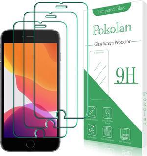 3Pack Pokolan Screen Protector for iPhone SE 2020 iPhone 8 iPhone 7 iPhone 6s iPhone 6 Tempered Glass AntiScratch 9H Hardness Bubble Free Case Friendly HD Clear