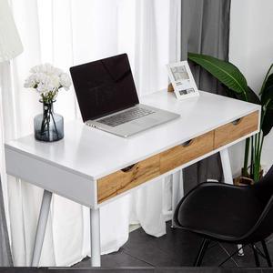 soges Computer Desk 43.3 inches PC Desk Office Desk with 3 Drawers, Workstation for Home Office Use Writing Table,White Vanity Table Dressing Makeup Table, White, GCBG1016-N-CA