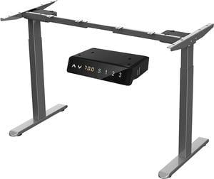 AIMEZO Dual Motor Electric Stand Up Desk Frame Ergonomic Standing Desk Frame with Adjustable Height and Length Motorized Sit Stand Computer Desk with 4 Memory Settings/USB Interface