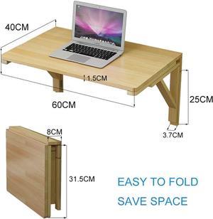 Folding Wall-Mounted Table Solid Wood Wall Table Dining Table Foldable Computer Desk Learning Table Wall-Mounted Folding Table Study Desk Size Optional (Size : 60 * 40cm)