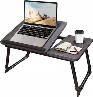 Laptop Desk for Bed or Couch, Woking in Bed Desk, Home Office Desks, Breakfast Tray Desk, Desk with Cup Holder, Watch Movies in Bed, Fordable Legs Desk (Black)