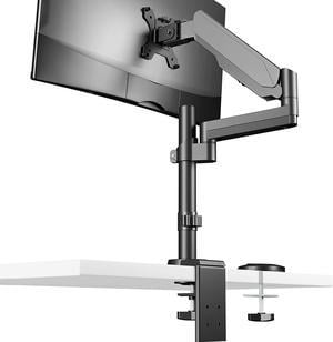 WALI Premium Single LCD Monitor Desk Mount Gas Spring Stand Fully Adjustable Fits Screen up to 32", Tilt, Swivel, Rotate, 2.2-13lbs Capacity, C-Clamp and Optional Grommet Base, Black (GSDM001)