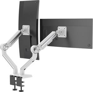 SHOPPINGALL Heavy Duty Dual Monitor Mount for 13 to 35 inch VESA Compatible Screens, Each Pneumatic Gas Spring Arm Supports up to 26.5lbs - SA-GE62U-White