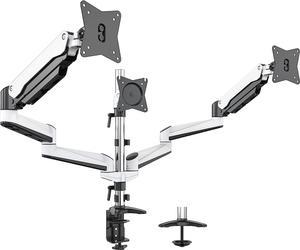 SHOPPINGALL Fully Adjustable Triple Gas Spring LCD Monitor Mount Stand with Swing Arm for 15-32 Monitors Both Desk Clamp and Grommet Mounting Options in The Box - SA-GA36-White