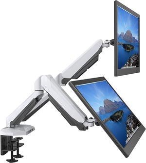 SHOPPINGALL Fully Adjustable Dual Gas Spring Dual Monitors Mount Stand with 2 Swing Arms for 15"-32" Monitors Features 2 USB 3.0 Ports and Audio Port - SA-GM224U-White