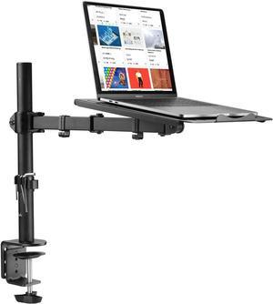Single Laptop Notebook Desk Mount Stand for 1 Laptop Notebook up to 17 inch Notebooks up to 22lbs Fully Adjustable Laptop Stand with C-clamp(MD9421TP004)