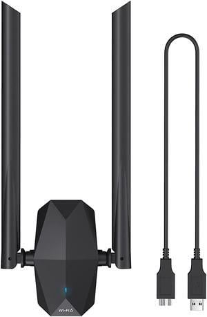 AX1800 WiFi 6 Adapter High Gain USB WiFi Adapter for Desktop PC Laptop Long Range Wireless Network Adapter 5GHz 1201Mbps 2.4G 574Mbps MU-MIMO WiFi 6 USB with Wi-Fi Antennas for Windows 11/10
